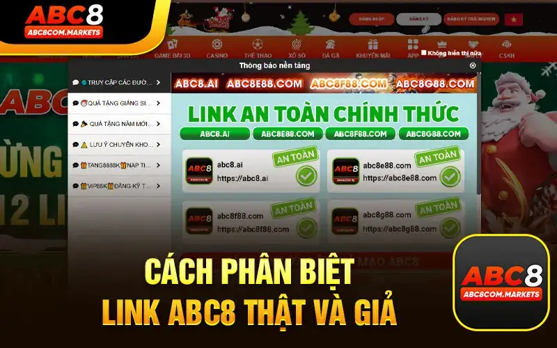 Cách Phân Biệt Link Trang Chủ ABC8 Thât Và Link ABC8 Giả