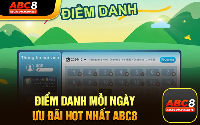Điểm Danh Mỗi Ngày Nhận Ngàn Ưu Đãi Hấp Dẫn Tại Nhà Cái ABC8
