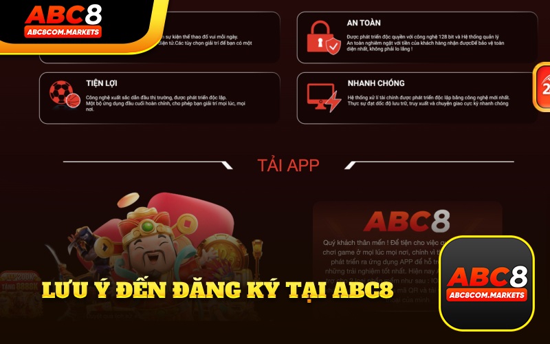 Lưu ý liên quan đến đăng ký tại ABC8